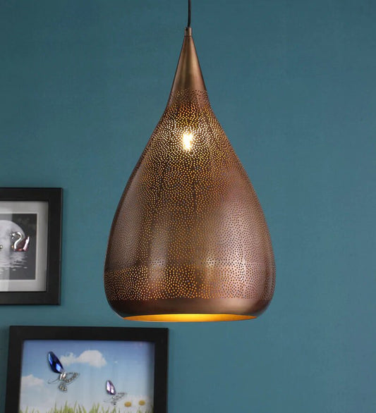 Acorn Antique Gold Metal Hanging Light - Stello Light Studio