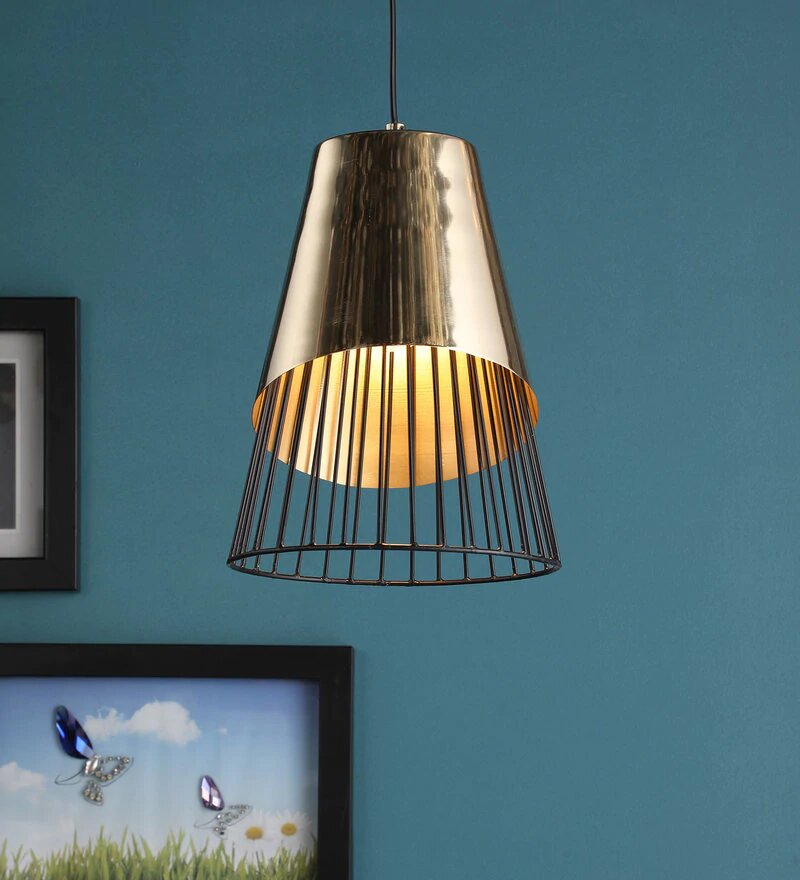 Acorin Gold Metal Hanging Light - Stello Light Studio