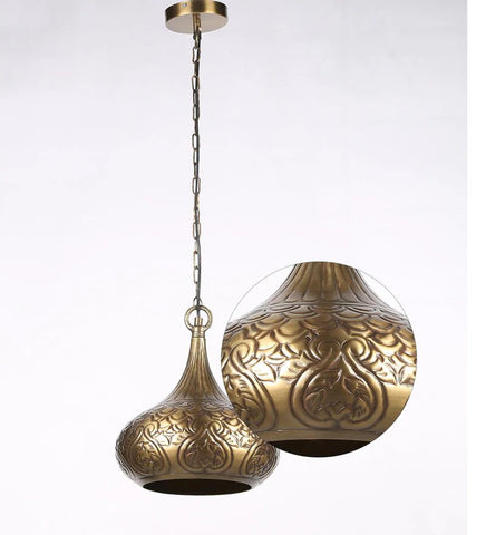 Acorn Gold Metal Hanging Light