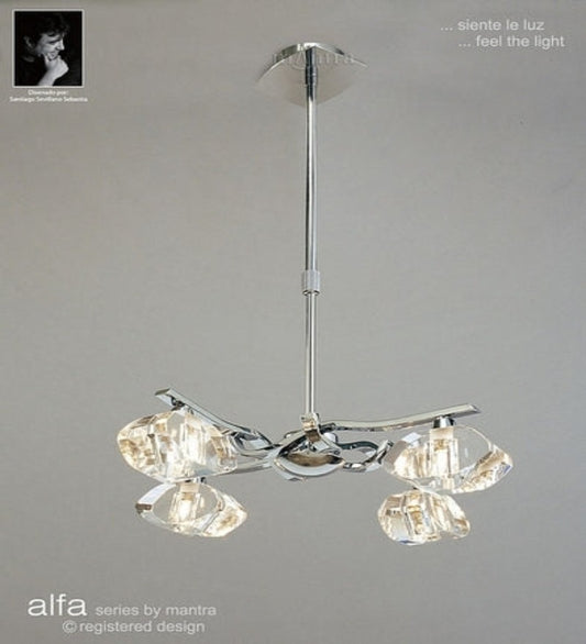 ALFA PENDANT 4 LIGHT POLISHED CHROME - Stello Light Studio