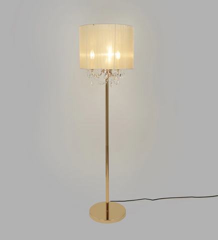 SPARKLER Cream Fabric Floor Lamp- 3 Lights