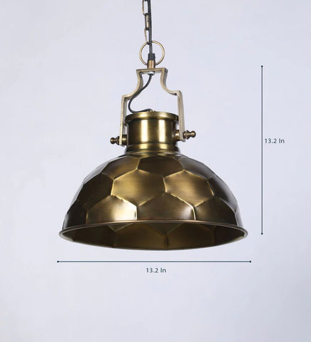 Danish Antique Brass Metal Hanging Light