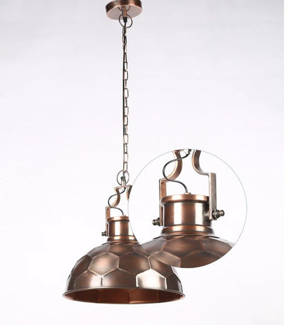 Danish Antique Copper Metal Hanging Light - Stello Light Studio