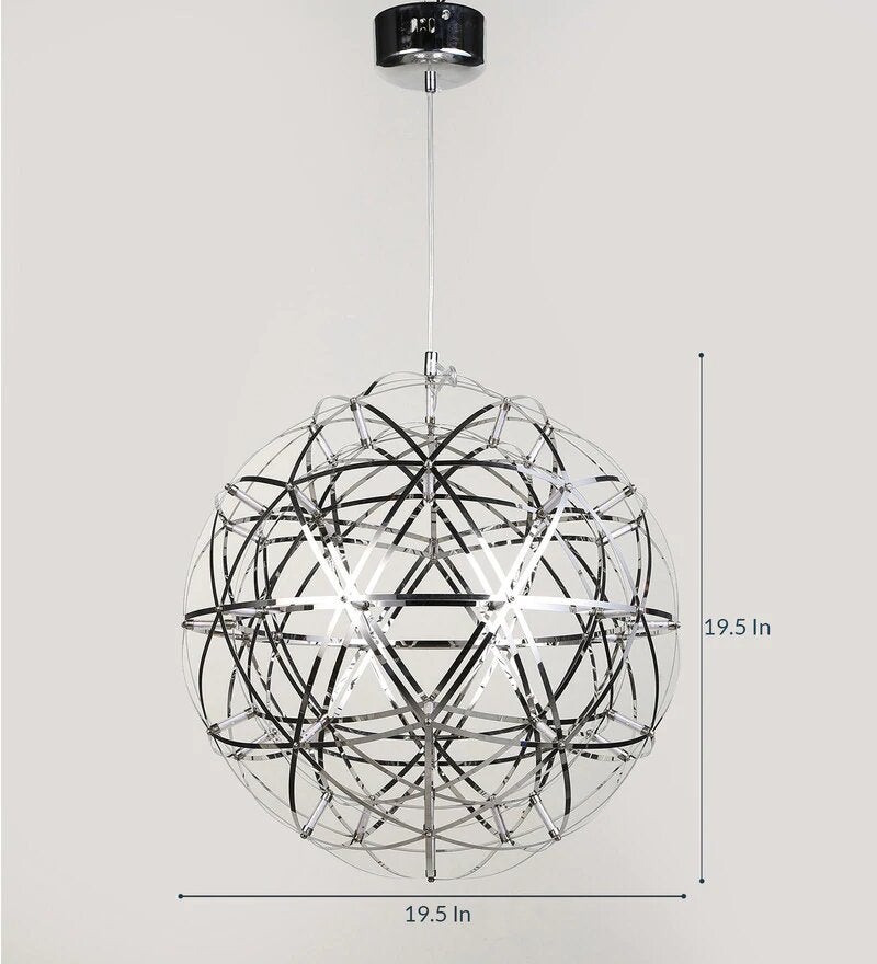 Doblar Chrome Metal Chandelier - Small