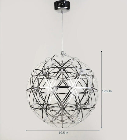 Doblar Chrome Metal Chandelier - Small