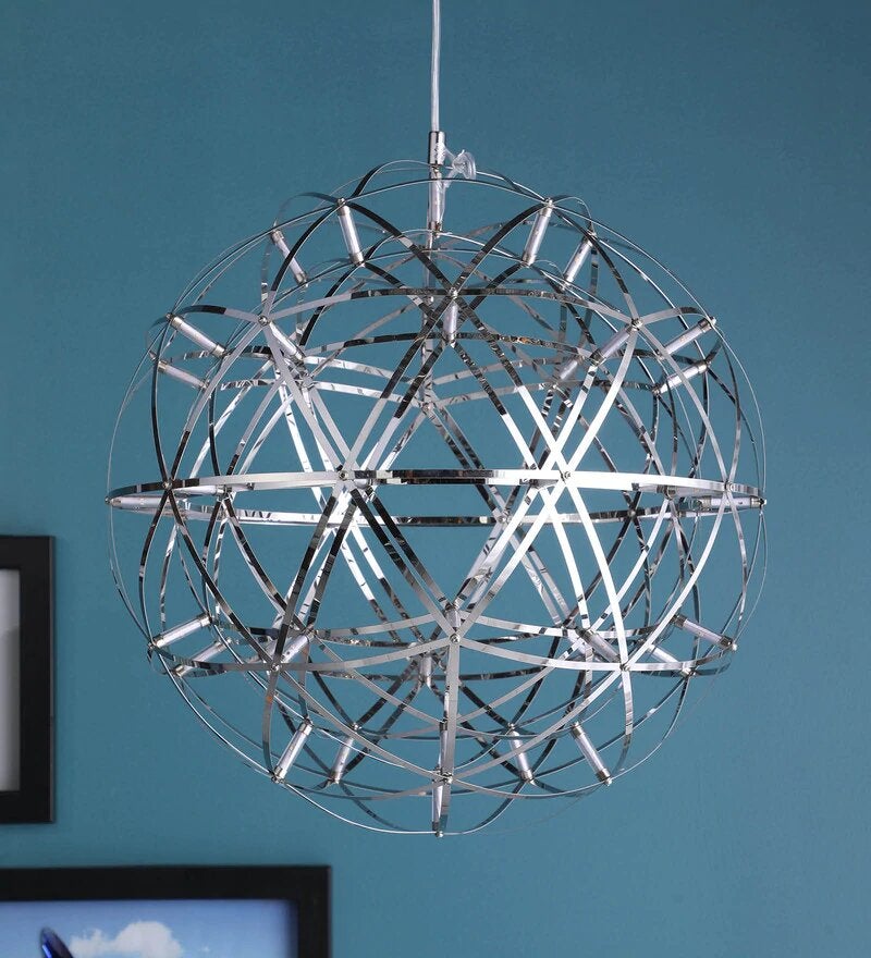 Doblar Chrome Metal Chandelier - Small