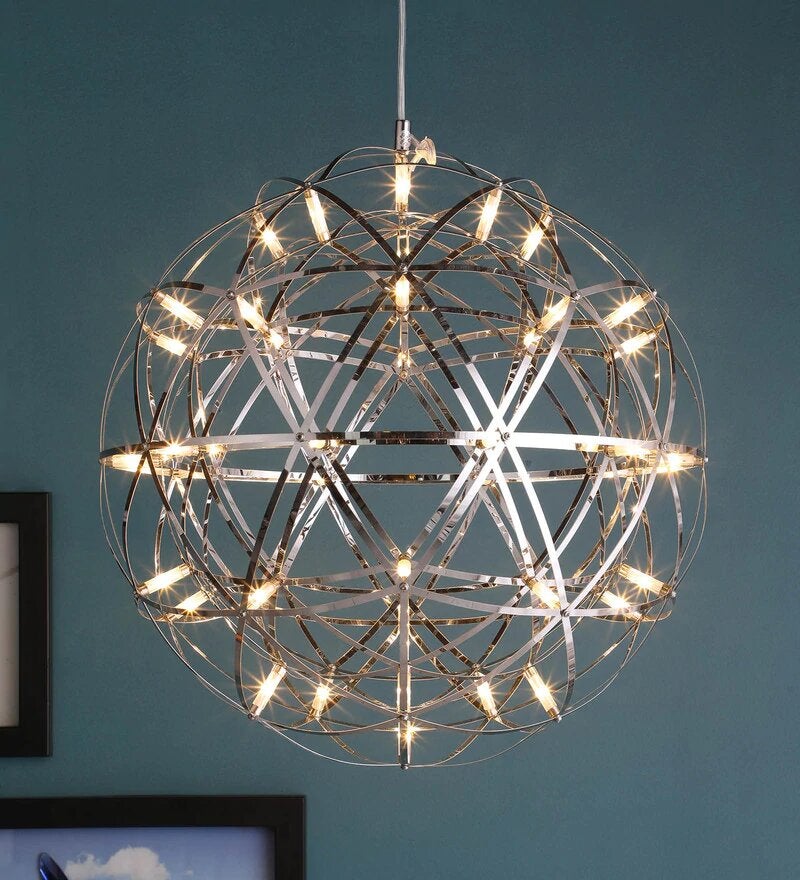 Doblar Chrome Metal Chandelier - Small