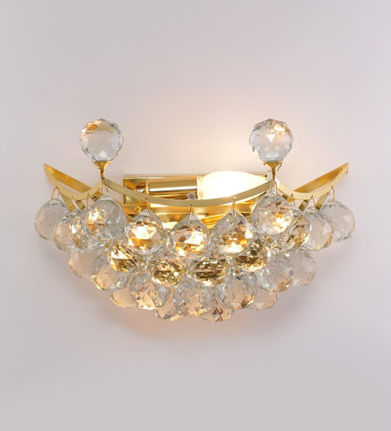 ATTRI Gold Metal and Glass Wall Light - 2 Lights