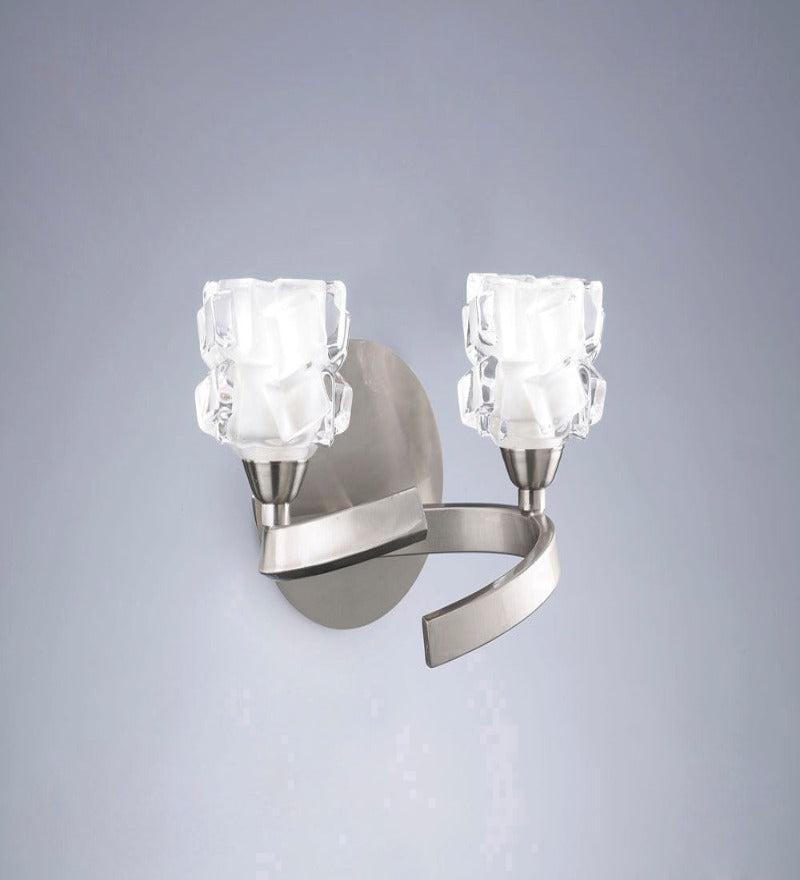 ICE WALL LIGHT 2 LIGHT SATIN NICKEL - Stello Light Studio