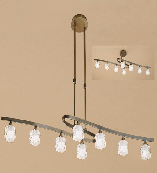 ICE PENDANT 8 LIGHT ANTIQUE BRASS - Stello Light Studio