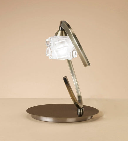 ICE TABLE LAMP 1 LIGHT ANTIQUE BRASS