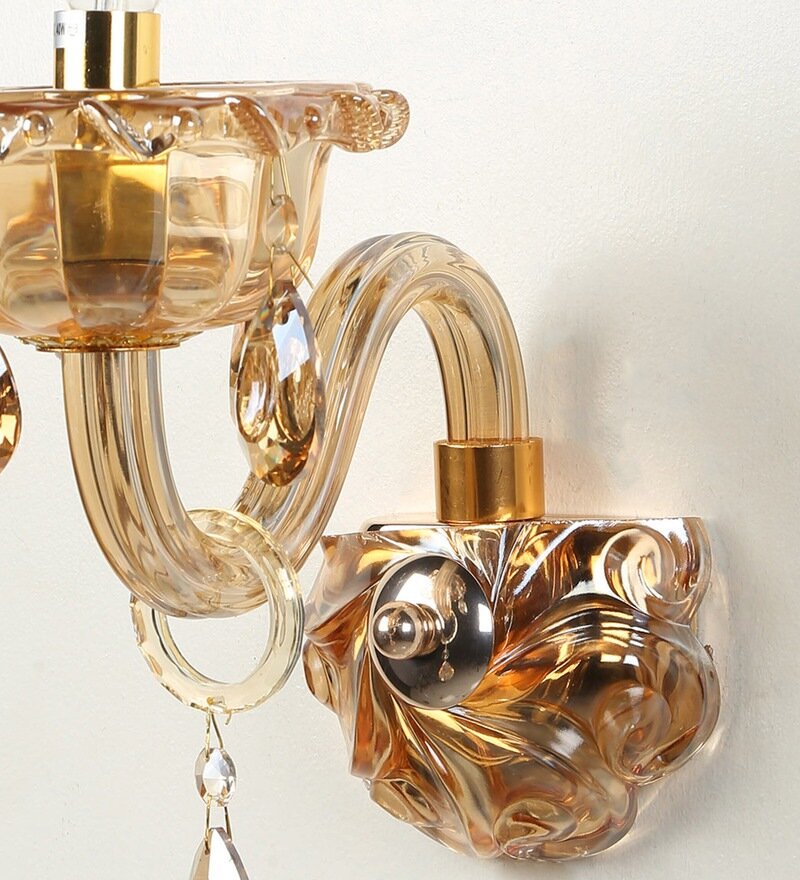 Palacio Gold Glass and Crystal Wall Light - Stello Light Studio