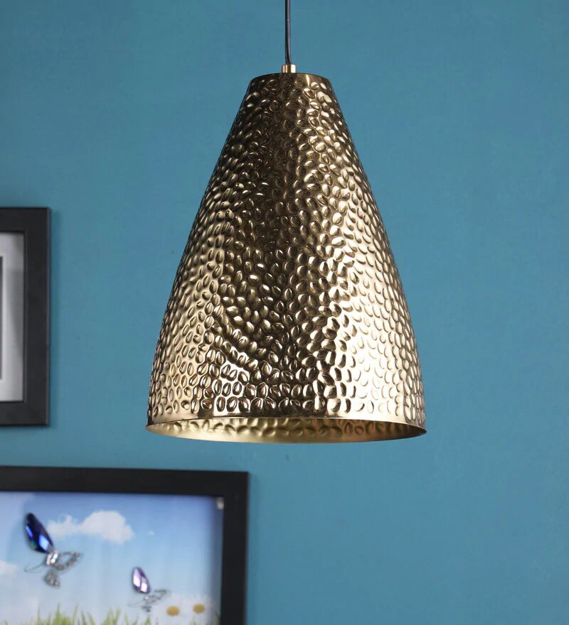 Retro Antique Gold Metal Hanging Light - Stello Light Studio