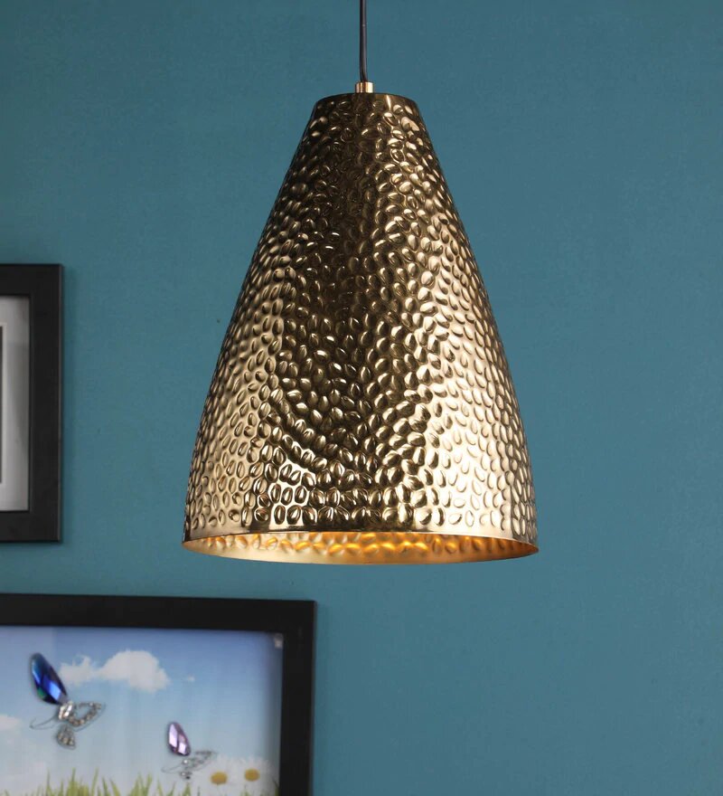 Retro Antique Gold Metal Hanging Light - Stello Light Studio