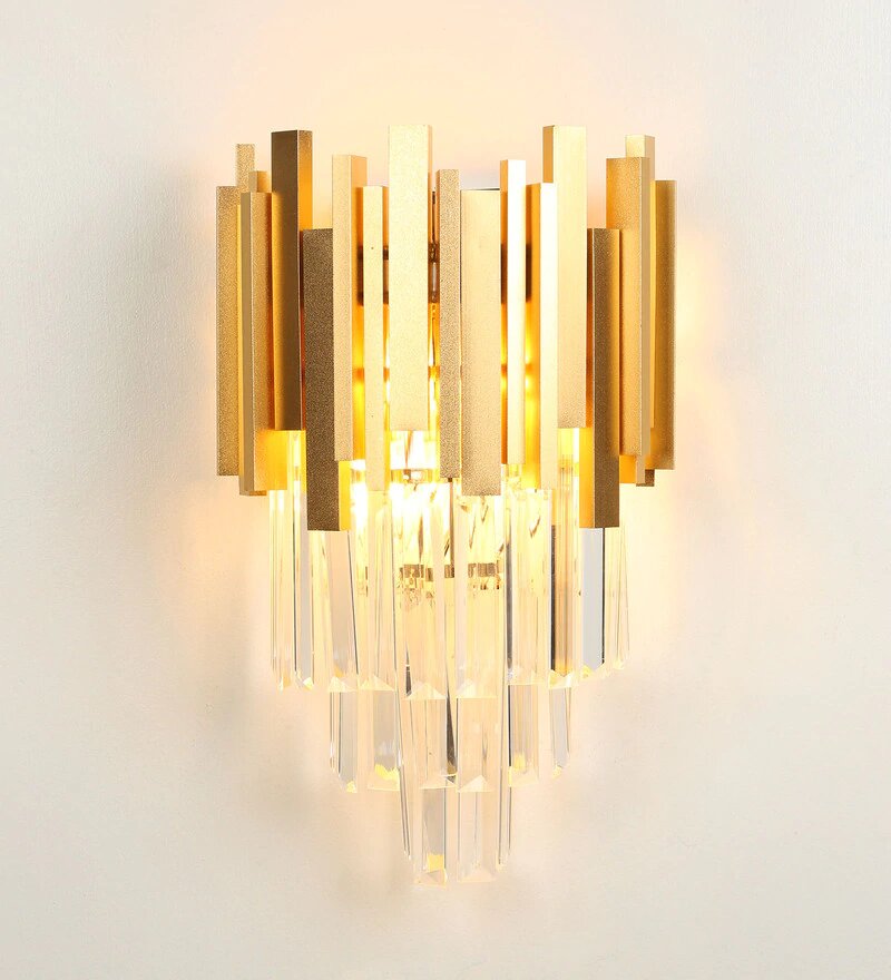 Vide Gold Metal and Crystal Wall Light - Stello Light Studio