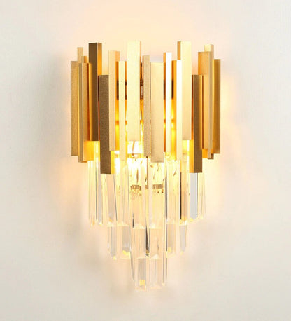 Vide Gold Metal and Crystal Wall Light - Stello Light Studio