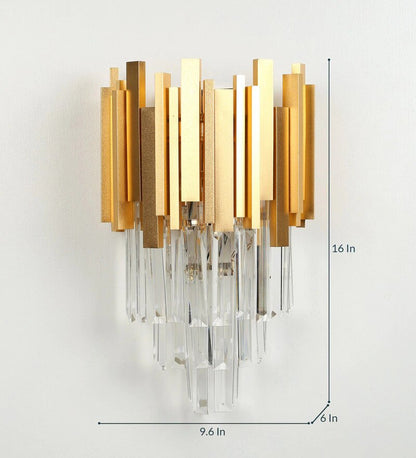 Vide Gold Metal and Crystal Wall Light - Stello Light Studio