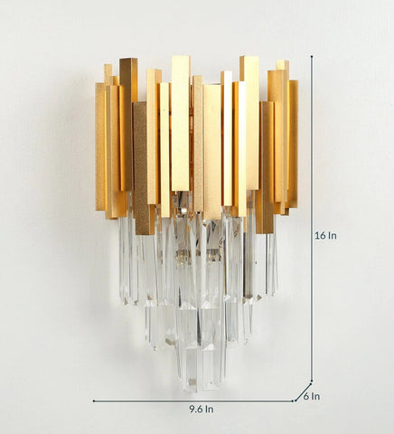Vide Gold Metal and Crystal Wall Light