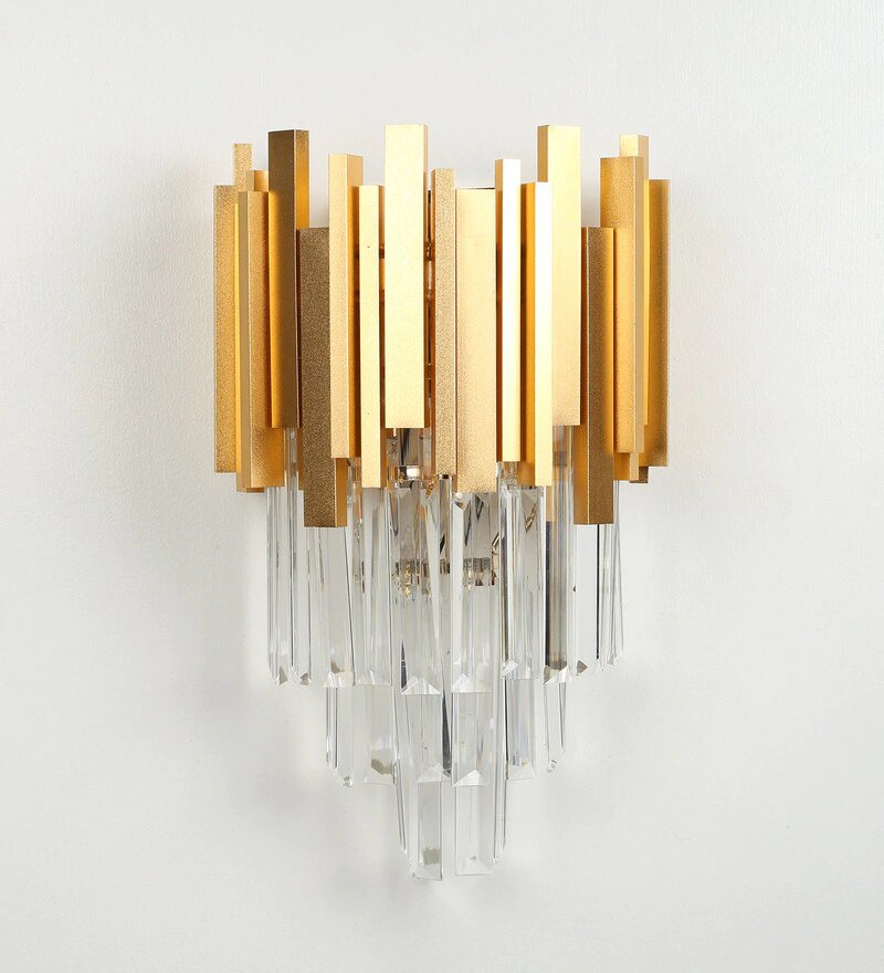 Vide Gold Metal and Crystal Wall Light - Stello Light Studio