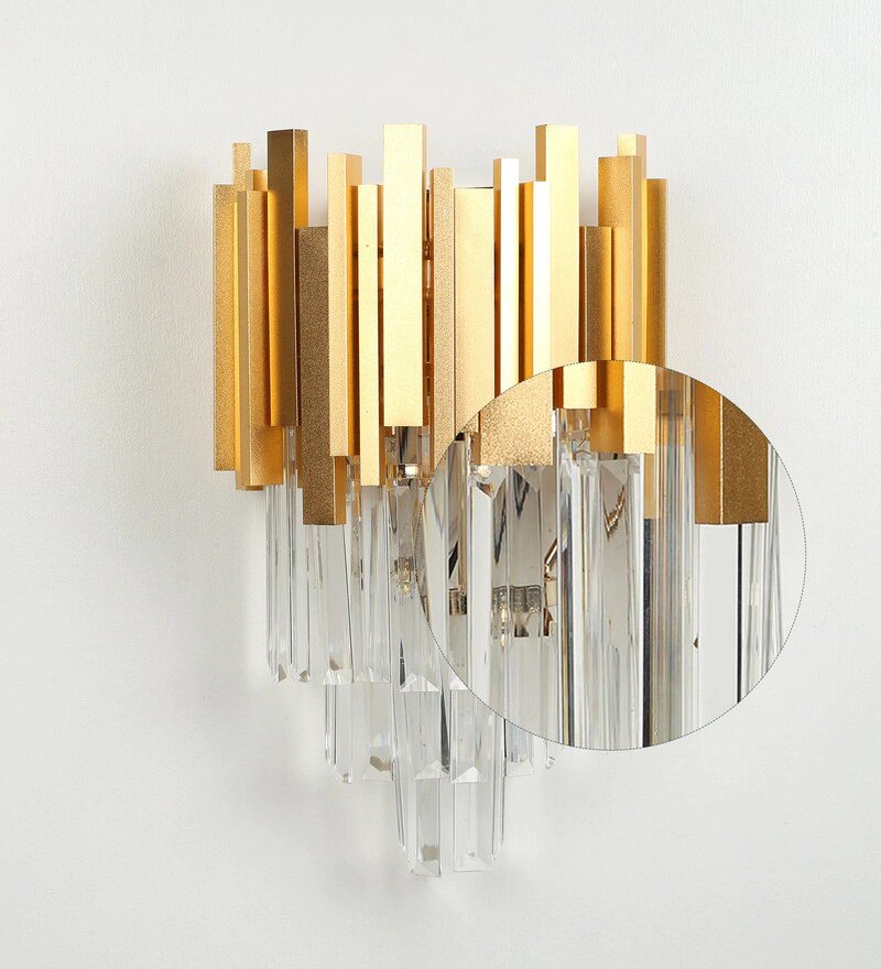 Vide Gold Metal and Crystal Wall Light - Stello Light Studio